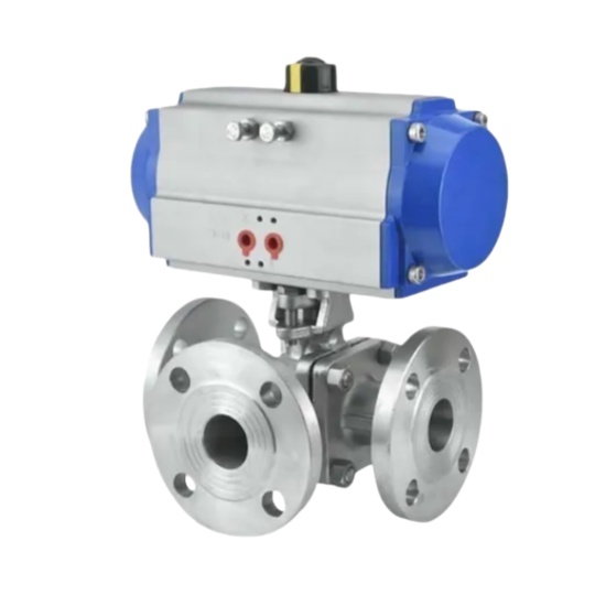piston type pneumatic l port three way ball valve gaq644f (5)