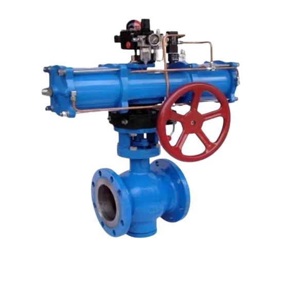 pneumatic actuated stainless steel flanged trunnion ball valve